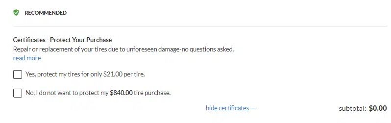 Discount Tire Direct Protection Coverage