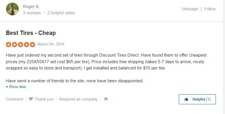 Discount Tire Direct Reviews